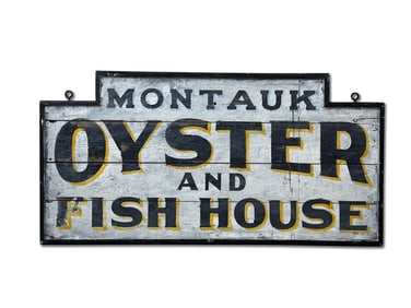 Painted-Wood Sign: Montauk Oyster and Fish House