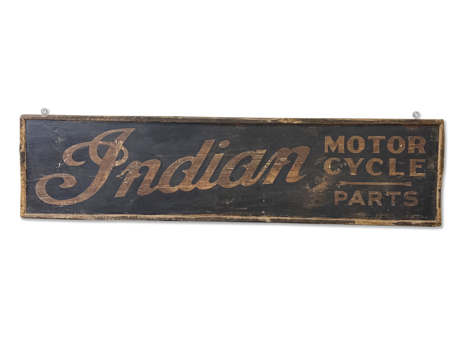 Large Painted-Wood Indian Motorcycle Parts Sign (1 of 5)