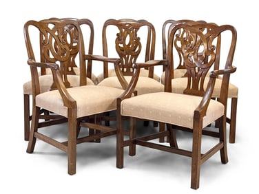 Eight Baker Georgian-style Mahogany Dining Chairs