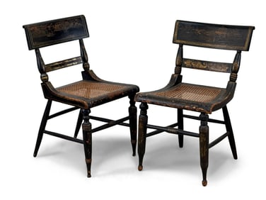 Two Painted and Gilt Decorated American Fancy Chairs