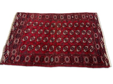 Red Bokhara Room-size Carpet, 9ft 8in x 6ft 6in