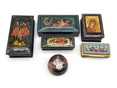 Six 19th C. Trinket Boxes