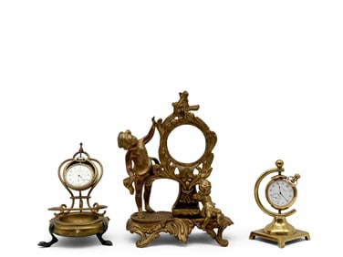 Three Decorative Brass Pocket Watch Stands