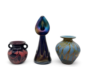 Three Art Glass Vases