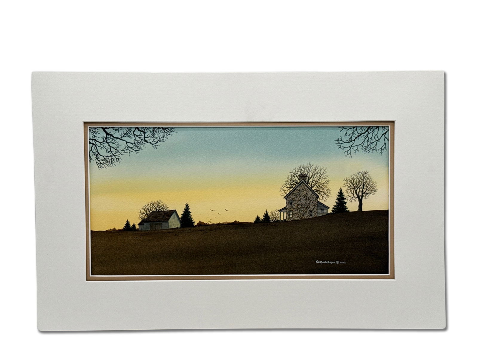 Pat Gable Boyer Watercolor: Stone House (1 of 5)