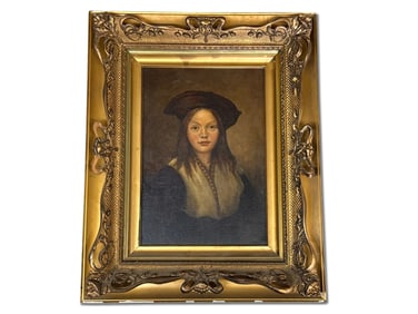 19th C. Continental School Oil/Canvas: Portrait