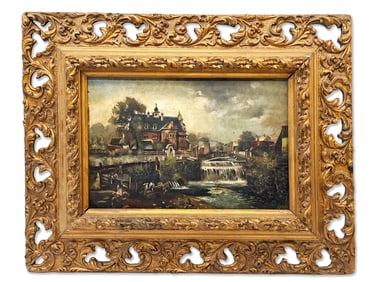 19th C. Austrian Oil/Board Landscape