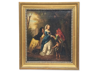 19th C. European School Oil/Canvas: Fortune Teller