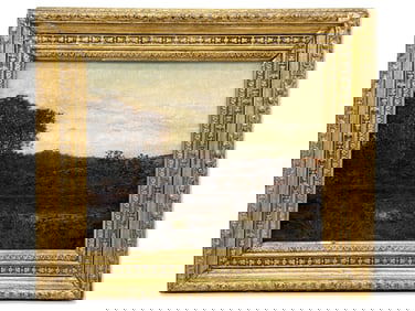 Gilt-Framed Oil/Board: Landscape