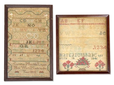 Two 19th C. Stitched Samplers