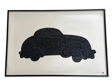 Frank Romero Serigraph: Black Car