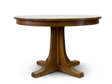 Stickley Oak Pedestal Dining Table
