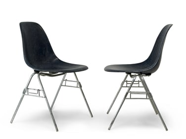 Pair of Eames for Herman Miller Stacking Shell Chairs
