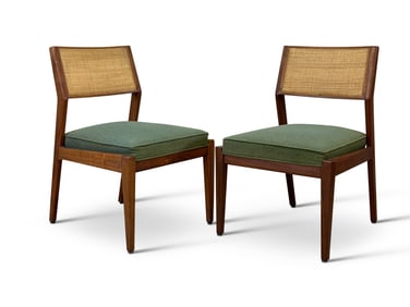 Pair of Jens Risom Walnut Side Chairs