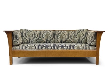 Stickley Oak Prairie Settle Sofa
