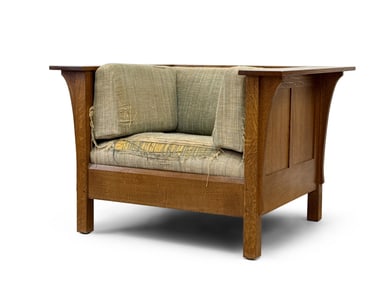 Stickley Oak Prairie Club Chair