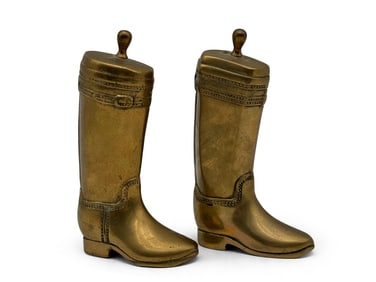 Brass Equestrian Boot Book Ends