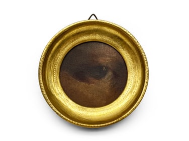 Gilt-Framed Oil/Canvas: Lover's Eye