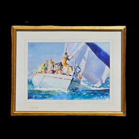 De Noce Watercolor/Paper: Sailboat Bow