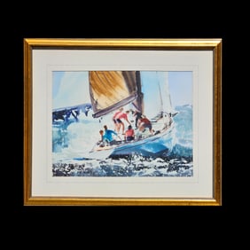 De Noce Watercolor/Paper: Starboard Sailboat