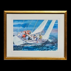 De Noce Watercolor/Paper: Sailboat Stern