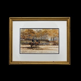 D. Haskell Chhuy Watercolor: Hunt Scene