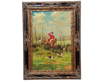 Decorator Oil/Canvas: Hunt Scene