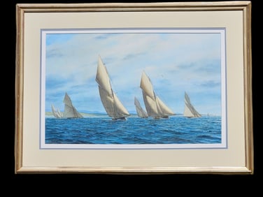 William D. Stille Watercolor: Americas Cup