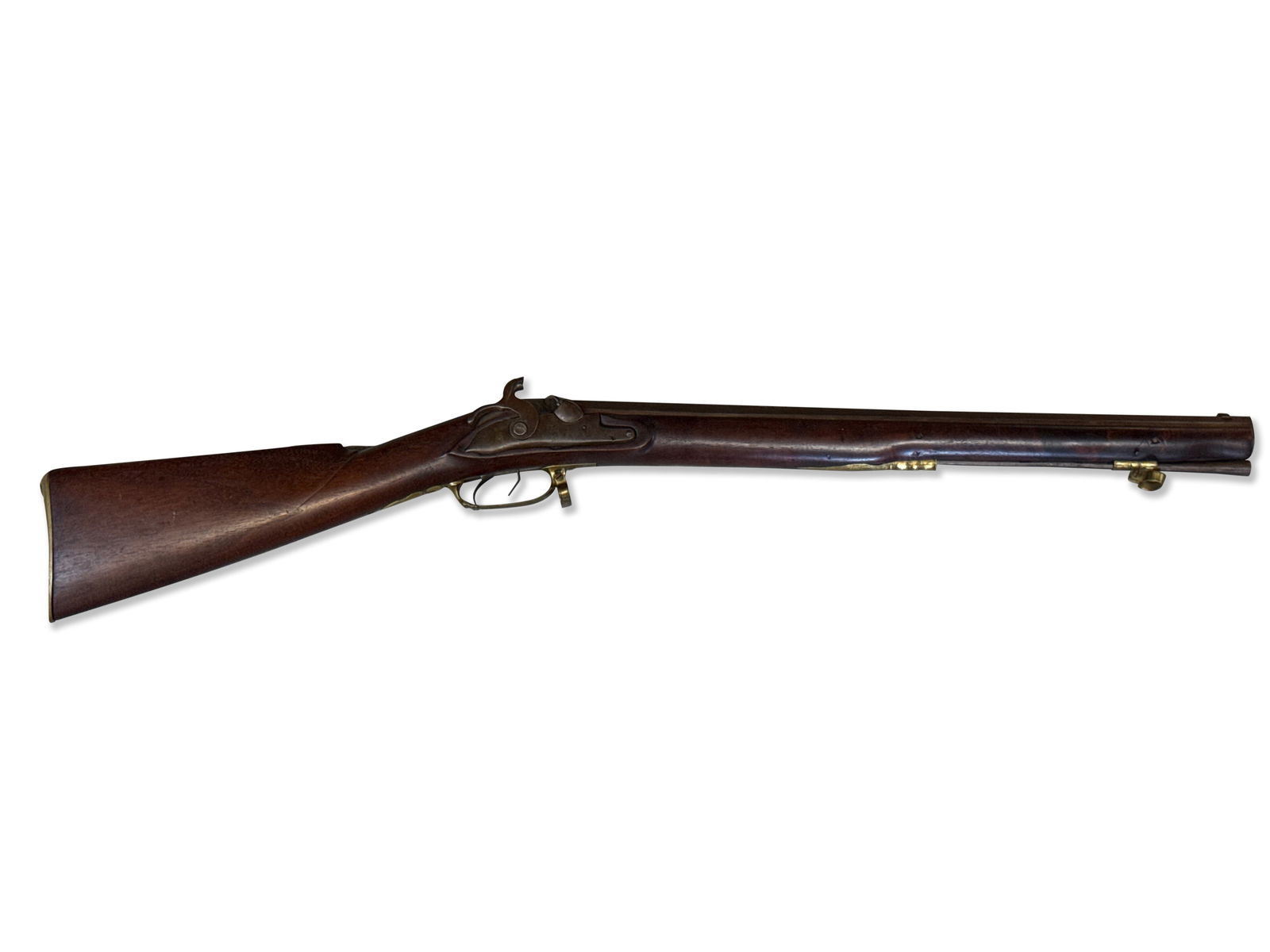 Antique Percussion Rifle: An antique percussion rifle. 4-1/2in tall x 36in long. | You have additional shipping options! Philadelphia Metro area delivery, NYC curbside delivery, and other third-party shipper details are all av