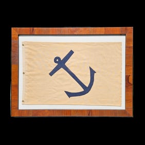 Framed Blue Anchor Flag