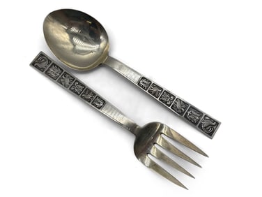 Set of David Andersen 830 Silver Salad Servers