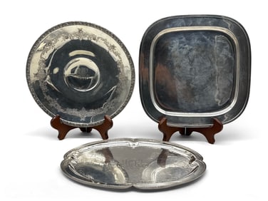 Three American Sterling Silver Trays