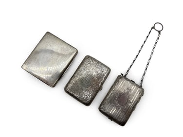 Three Sterling Silver Hinged Cases