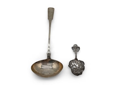 American Silver Ladle and Bon Bon Server