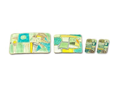 David Andersen Modernist Enameled Jewelry Suite