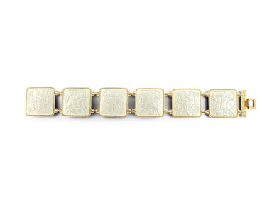David Andersen Modernist Guilloche Enameled Bracelet