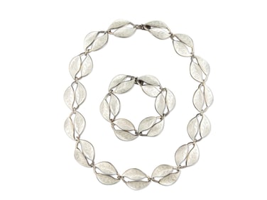 David Andersen Enameled Sterling Necklace and Bracelet