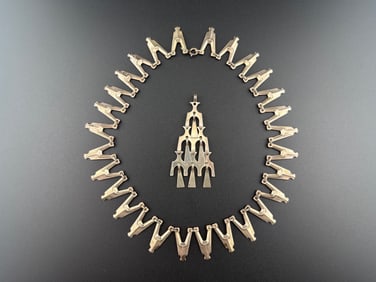 David Andersen Modernist Sterling Necklace & Pendant