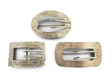 Three Sterling Silver Buckles