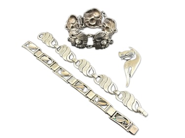 Modernist Silver Jewelry Grouping