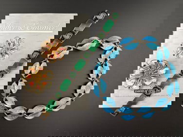 David Andersen Modernist Enameled Silver Jewelry