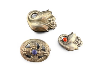 Three Georg Jensen Silver Brooches