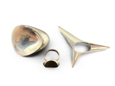 Georg Jensen Modernist Silver Jewelry Trio