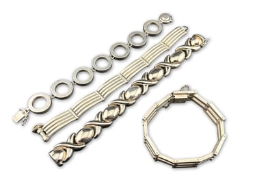 Four Modernist Silver Bracelets