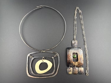 Two Artisan Sterling Silver Necklaces