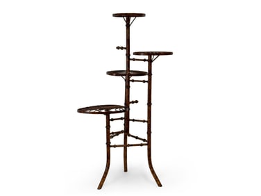 Faux Bamboo Iron Tiered Plant Stand