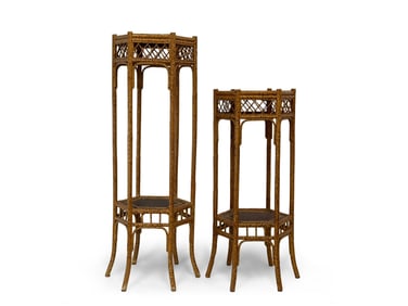 Pair of Tortoiseshell Bamboo Plant Stands