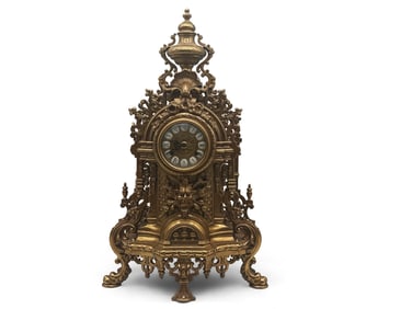 Franz Hermle Baroque Brass Mantel Clock