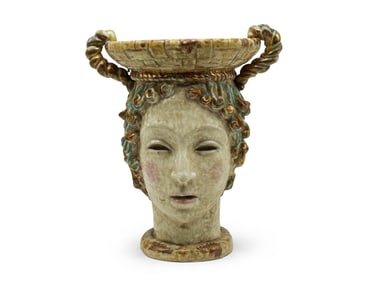 Italian Pottery Testa di Moro Face Vase