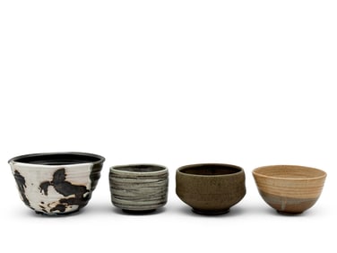 Four Studio Pottery Bowls